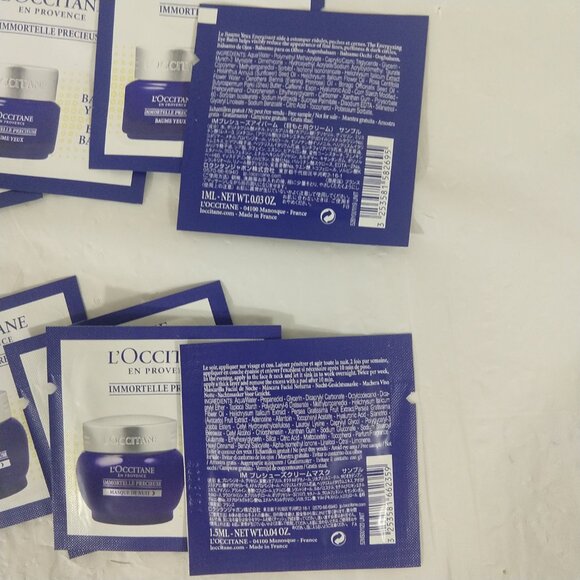 L'OCCITANE Immortelle Precieuse Overnight Mask & Eye Balm X 10 Samples NEW - Picture 4 of 5